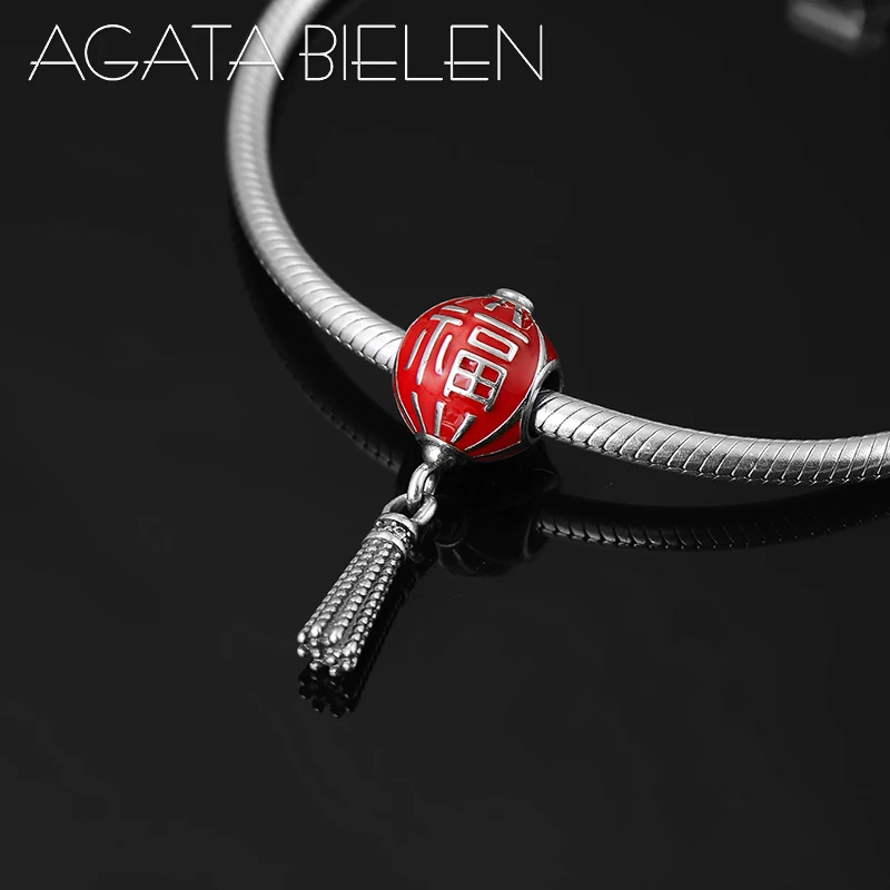 

Bring happiness 925 Sterling Silver like Chinese red Lantern Lucky blessing beads Fit Original Pandora Charms Bracelets making