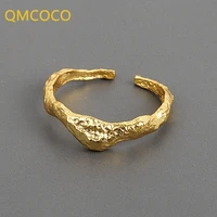 qmcoco korean ins design simple irregular concave and convex texture index finger ring openjjewelry accessories for women