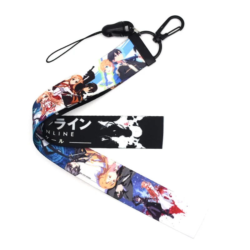 

Anime The New Sword Art Online detachable Keychain Mobile phone lanyard wristband animation webbing pendant lanyard gifts