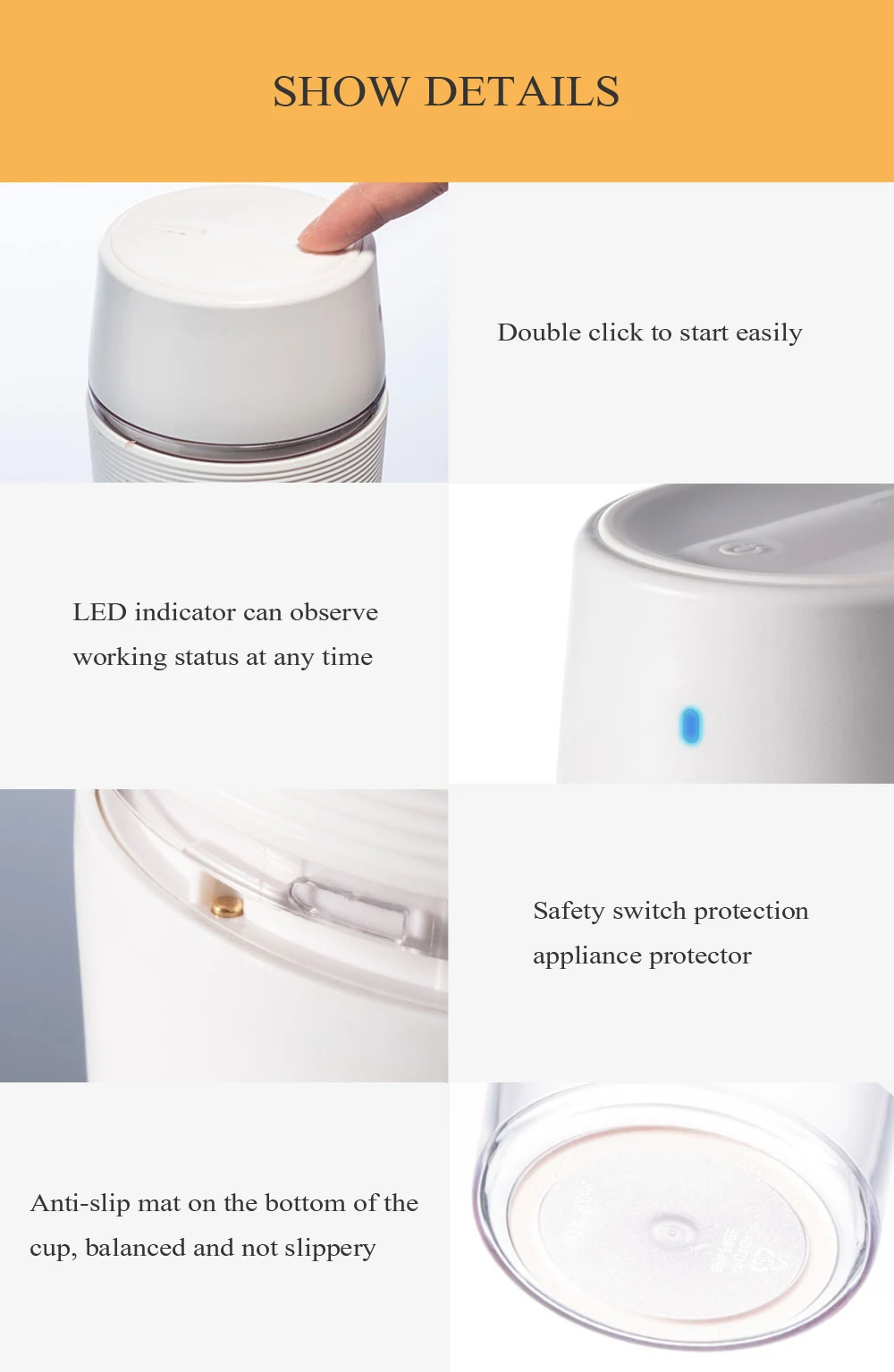 Xiaomi Mijia бутон электрическая соковыжималка экстрактор питьевой машины для дома путешествия автоматический маленький переносной блендер чашка бутылка