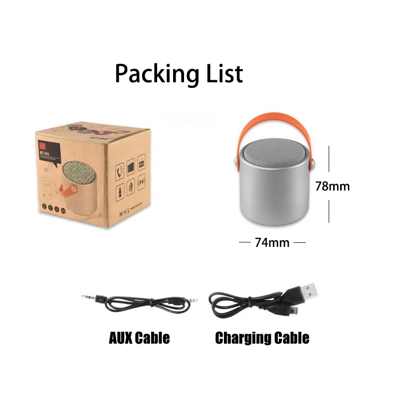 

Portable Wireless Bluetooth Speaker Mini Stereo Subwoofer Sound Column Outdoor Portable Card Small Steel Cannon AUX Speaker