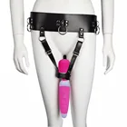 Секс БДСМ бандаж наручники для ремня через одно плечо Для женщин Пояс верности 12 Скоростей зарядки AV палочка вибратор Секс-игрушки для девушек и женщин