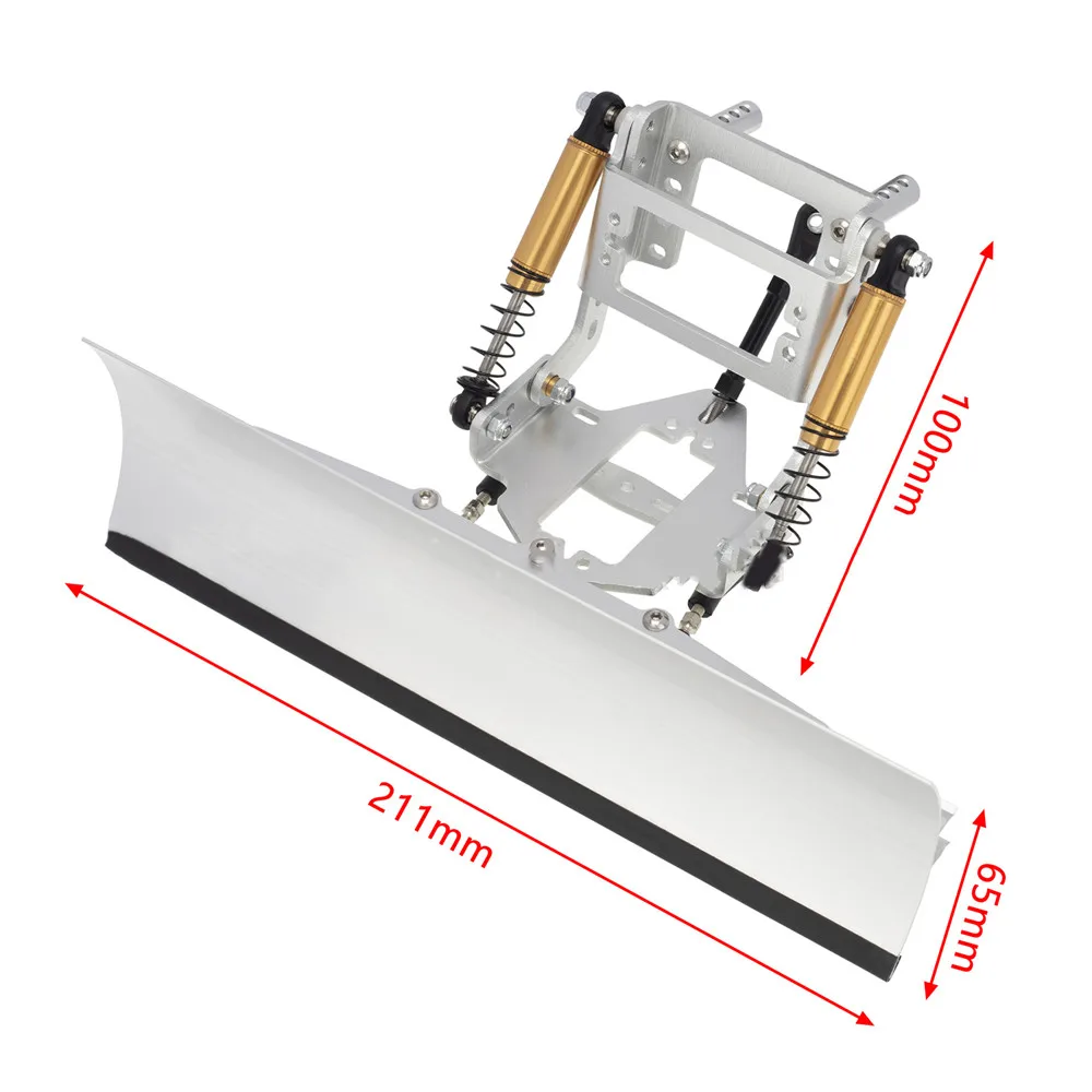 Simulatie Blade Snow Plow Metal Snow Shovel for 1/10 SCX10 TRX-4 SCX10-ll RC Car Accessories enlarge