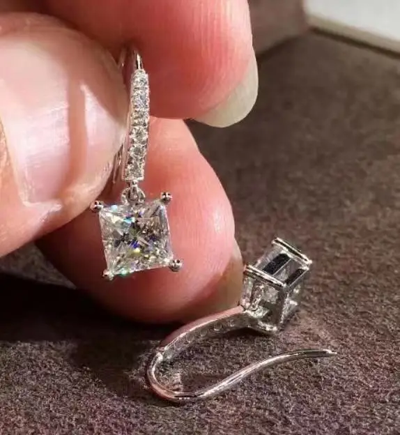 

S925 Sterling Silver White Diamond Garnet Earring for Women Fine Aretes De Mujer Silver 925 Jewelry Bizuteria Gemstone Earrings