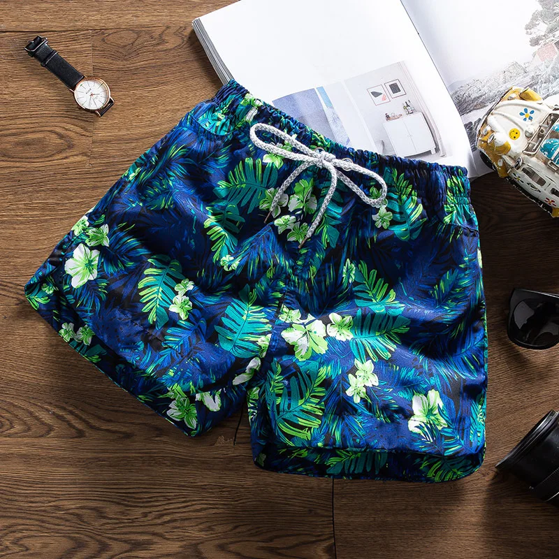 

Summer New Casual Shorts Men Beach Breathable Quick Dry Loose Shorts Men's Fashion Hawaii Print Short Pants Couple Shorts Male