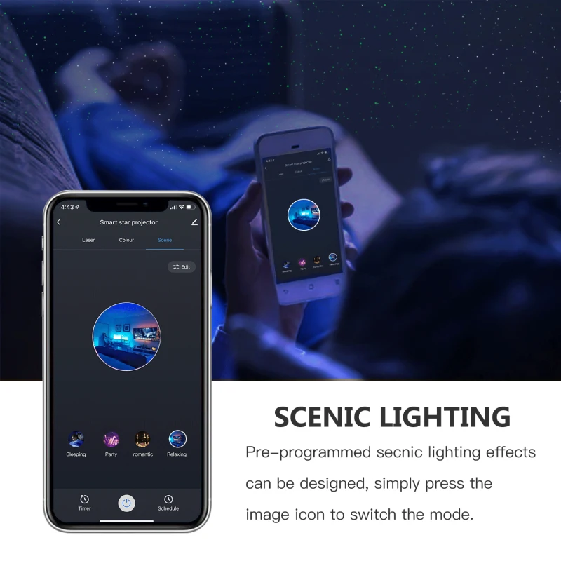 

Tuya Smart Star Projector WiFi Laser Starry Sky Projector Waving Night Light Led Colorful APP Wireless Control Alexa Smart Home