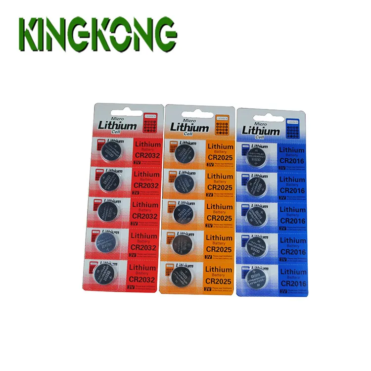 

Hot Sale Kingkong Brand cheap CR2032 3V 5V for watch 2032 LiMno2 button cell lithium battery