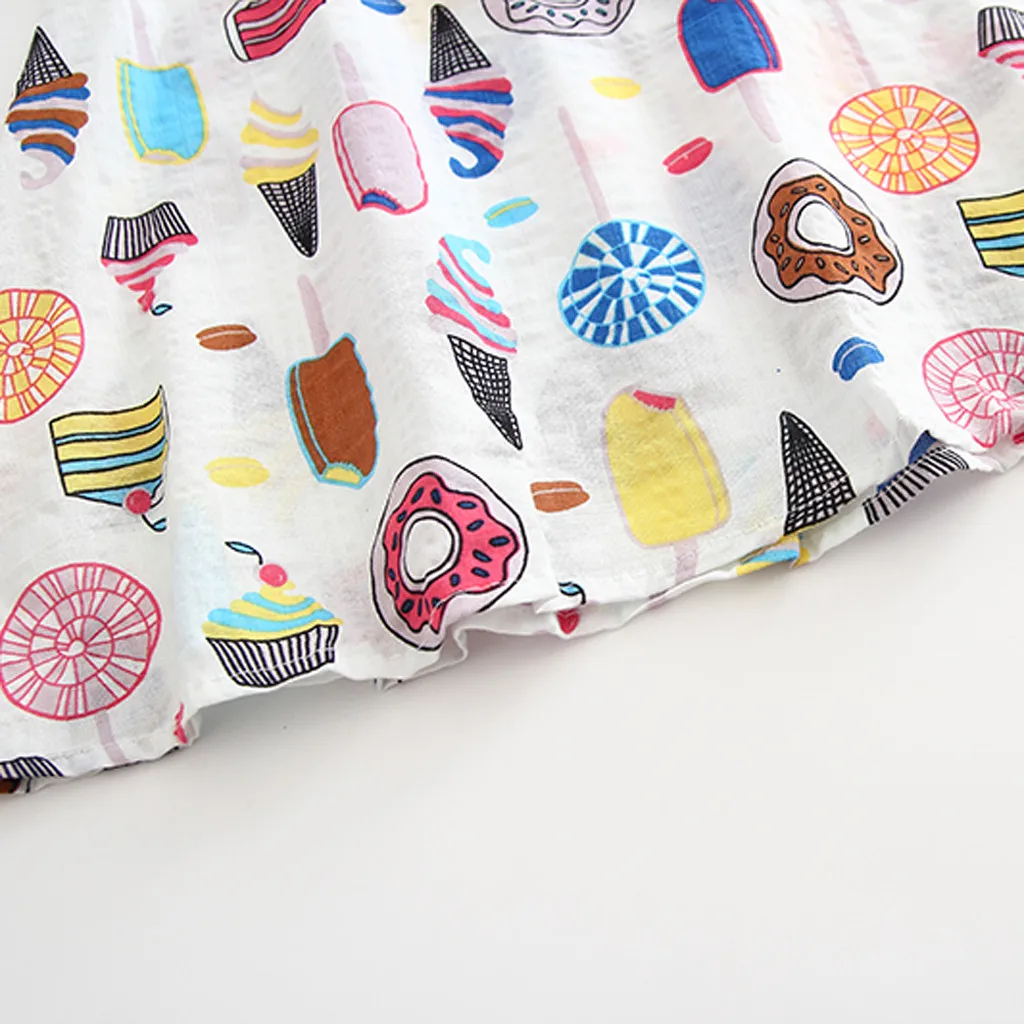 Small fresh fashion hot sale dress toddler baby child girl sleeveless ice cream cake print nice платье для девочки 50* |