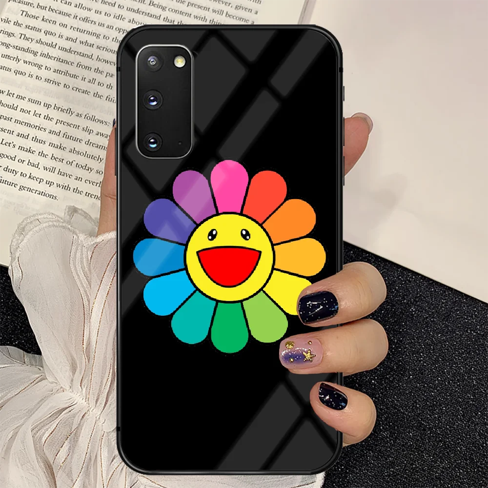 

Murakami Flower Smile Phone Tempered Glass Case Cover for Samsung Galaxy A M 12 20 21 30 31 40 50 51 52 70 71 72 E S Coque
