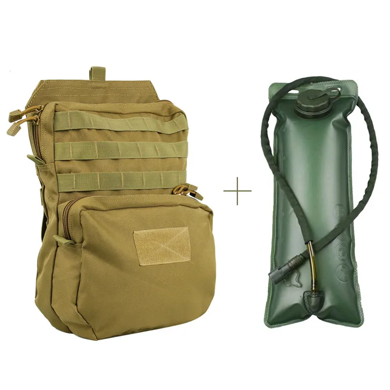 Tan Water pouch 3L Открытый гидратации мешок 1000D нейлон Molle воды Охота сумка для боевых жилет внутренний пакет аксессуар мешок рюкзак водонепроницаемый - Цвет: Tan Water pouch