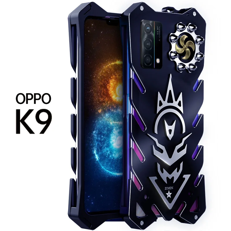 

Zimon Armor Aviation Aluminum Metal Bumper Phone Case For Oppo K9 A93 A72 Reno 4SE 5 Pro Powerful Outdoor Frame Shockproof Cover