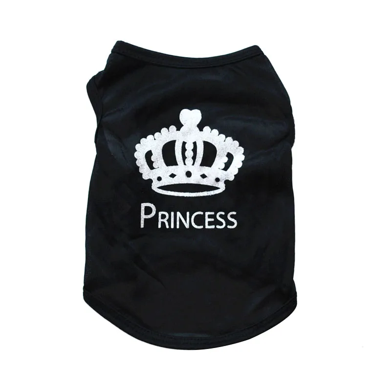 Black Crown Pawstrip XS-L жилет для собак, летняя одежда для собак, черные футболки для маленьких собак, чихуахуа, Йоркского мопса, жилет для кошек, костюм - Цвет: Black Crown
