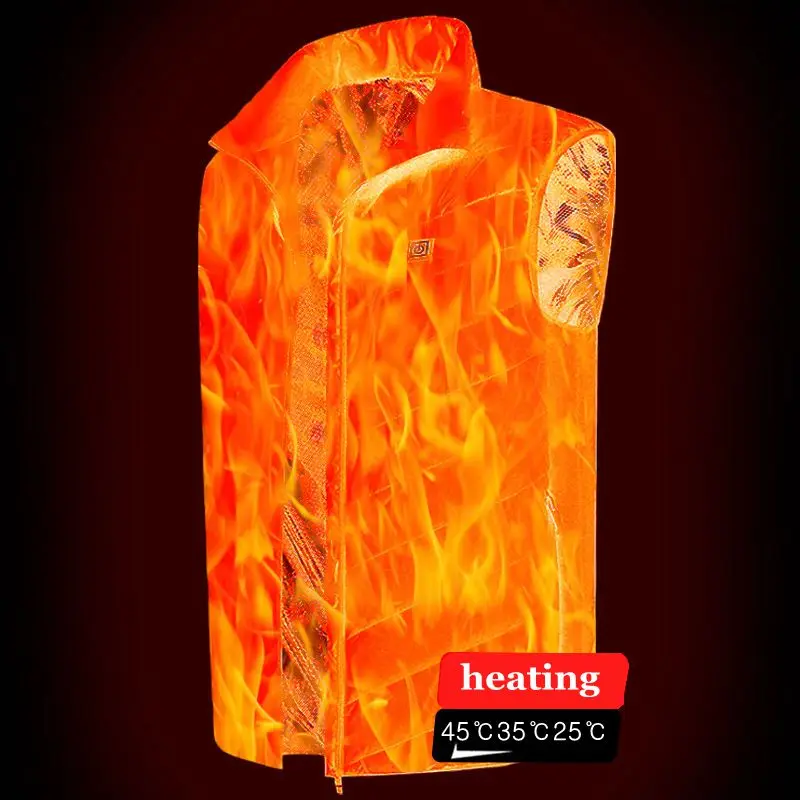 Мужская трехскоростная интеллектуальная теплая жилетка с USB зимняя