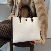 women alligator pattern shoulder bag 2021 new fashion handbag quality pu leather tote bag female top handle square messenger bag