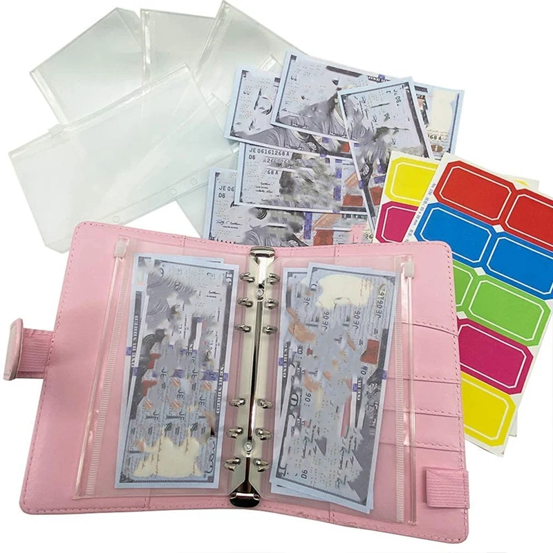 

A6 Notebook Binder with 12PCS A6 Binder Pockets,with Magnetic Buckle Closure for Inner Filler Paper