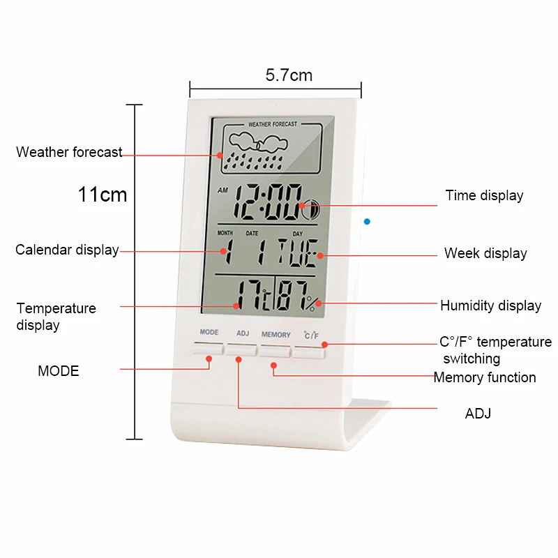 Термометром и гигрометром декоративные часы для Датчик Индикатор в помещении/на - Фото №1
