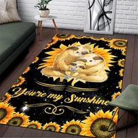 sloth love area rug 3d all over printed carpet mat living room flannel bedroom non slip floor rug 03