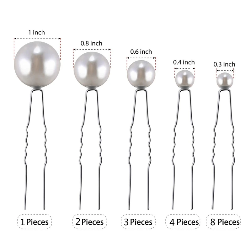 

18Pcs Wedding Pearl Hair Pins Bridal Pearl Rhinestone Hair Pins Kit Hair Accessories for Bride Bridesmaid Women Jewelry M7DD