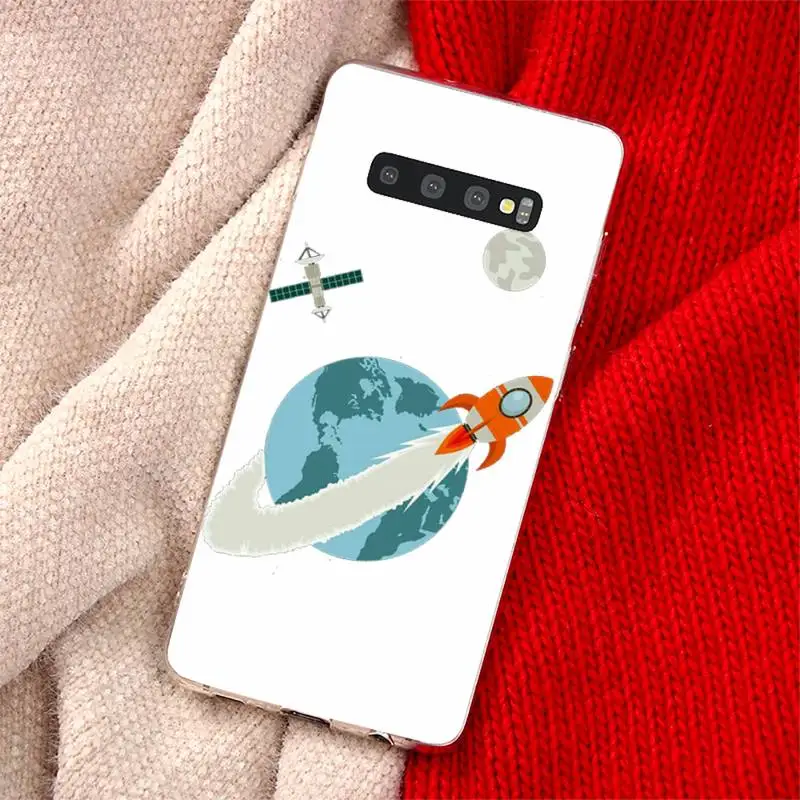 

Cute Astronaut Planet Star Phone Case Transparent for Samsung A71 S9 10 20 HUAWEI p30 40 honor 10i 8x xiaomi note 8 Pro 10t 11