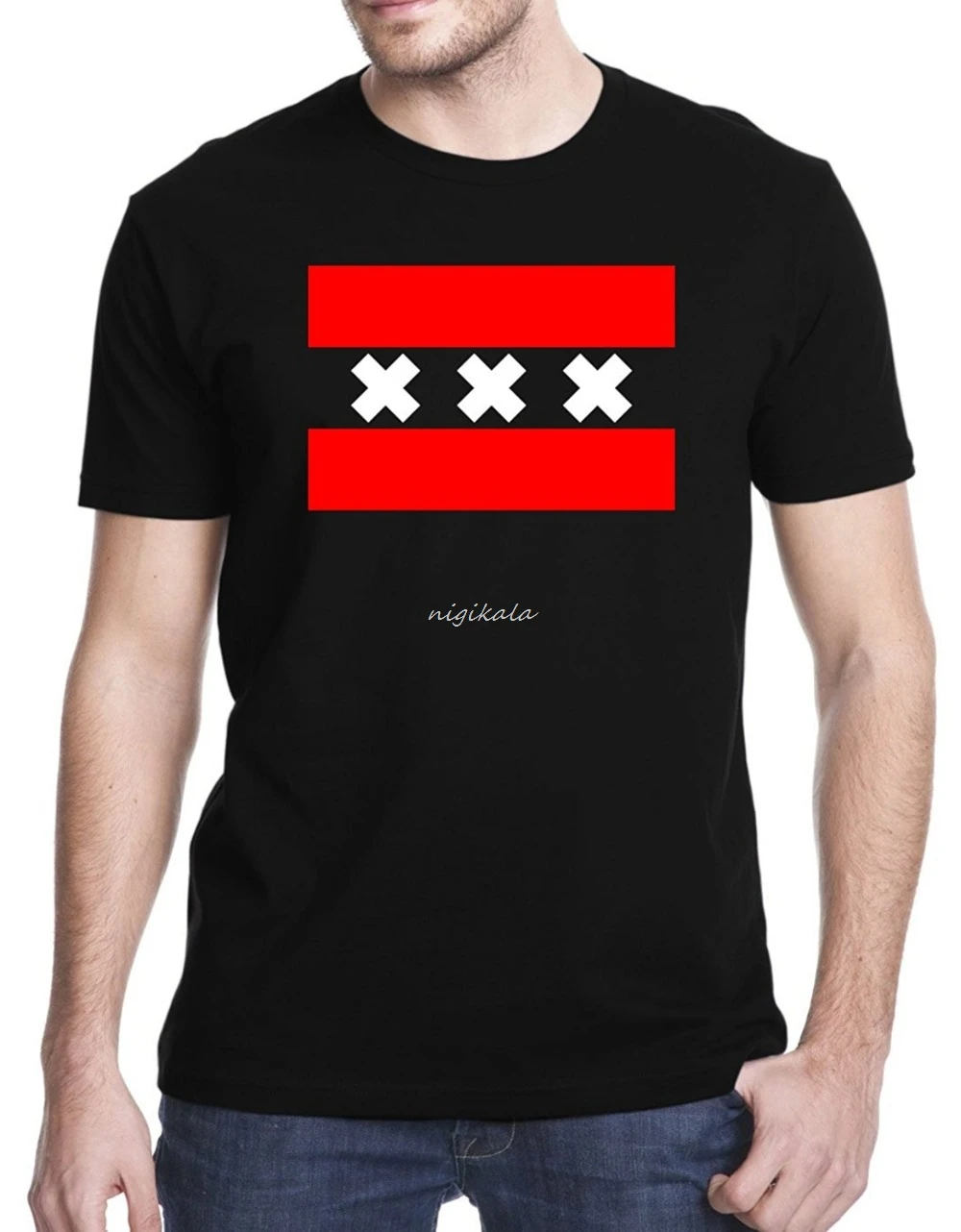 Мужская футболка с круглым вырезом в стиле хип хоп|Мужские футболки| |