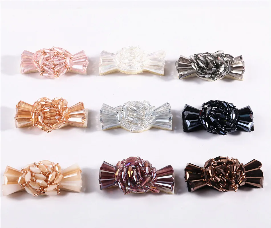 Хрустальные акриловые цветы DIY бисерные патчи корейское издание бант вышивка