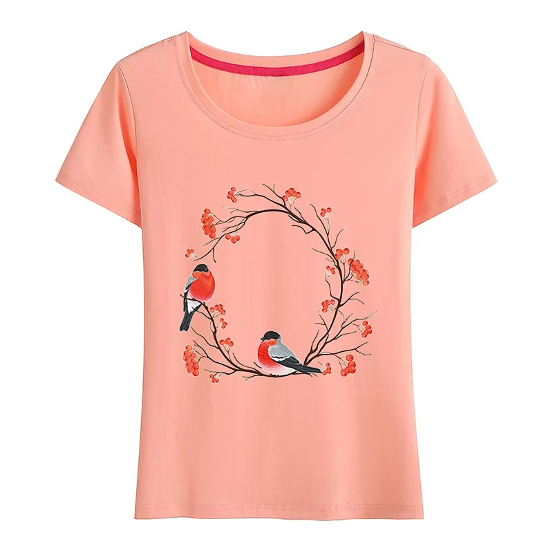 Женская футболка с цветочным принтом серая летняя коротким рукавом хит