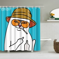 customized cartoon anime shower curtain for bathroom waterproof fabric bathroom curtain 180x200cm with hooks cortinas de bano