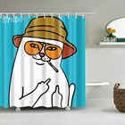 Занавеска для душа из водонепроницаемой ткани с аниме-рисунком, 180x200 см