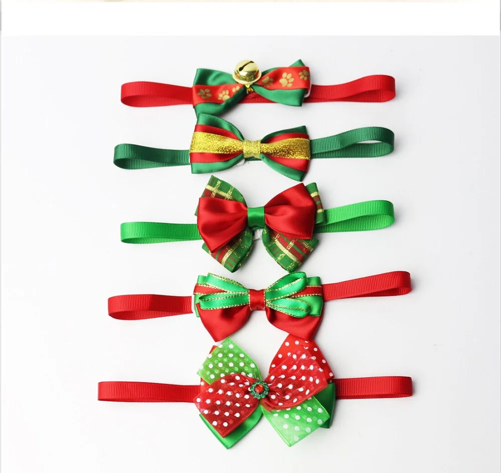 Pet рождественские аксессуары галстук бабочка для собак и кошек галстуком