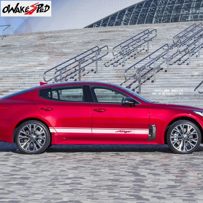 Двусторонняя наклейка в полоску на дверь автомобиля для KIA Stinger GT 2011 2018 гоночная