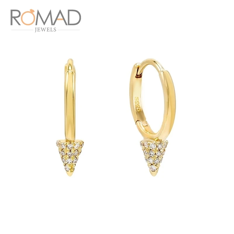 Женские серьги Romad модные в стиле панк с геометрическим цирконием 100%
