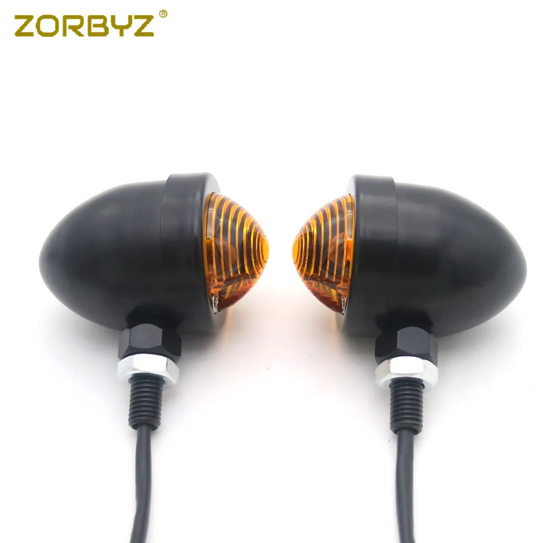 ZORBYZ черный металл пуля дым/янтарный/прозрачные линзы указатели поворота