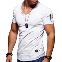 summer new mens t shirt plus size solid color zipper short sleeve v neck basic top t shirt fashion basic t shirt large size 5xl
