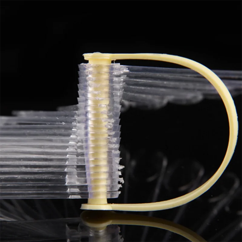 

False Nail Tips Nature Clear Black Fan Finger Full Card Nail Art Display Practice Acrylic UV Gel Polish Tool