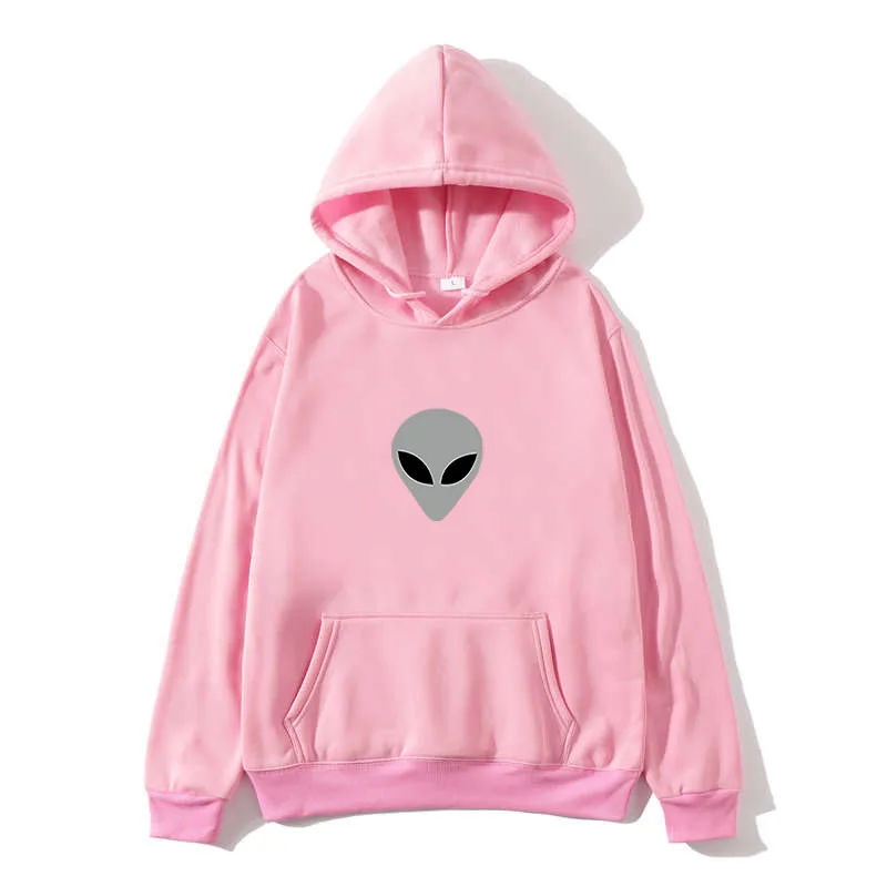 2020 alien printed solid color hoodie women's men's loose long sleeve large size hooded sweatshirt cute Harajuku autumn pullover