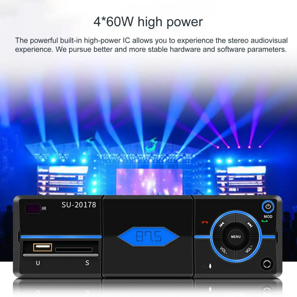 

SU-20178 Car MP3 Player Bluetooth Hands-free Call Card Radio Player with Phone Holder for Vehicles Car Intelligent System