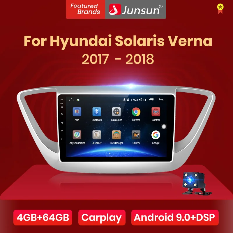 Автомагнитола Junsun V1pro мультимедийная система с GPS RDS 2 din 4 Гб + 64 ГБ DSP Android 9 0 для Hyundai
