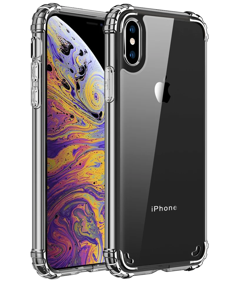 Прозрачный чехол для iPhone XS XR, тонкий противоударный акриловый чехол из ТПУ с кристаллами для телефона Apple iPhone XS Max, полностью защитный чехол