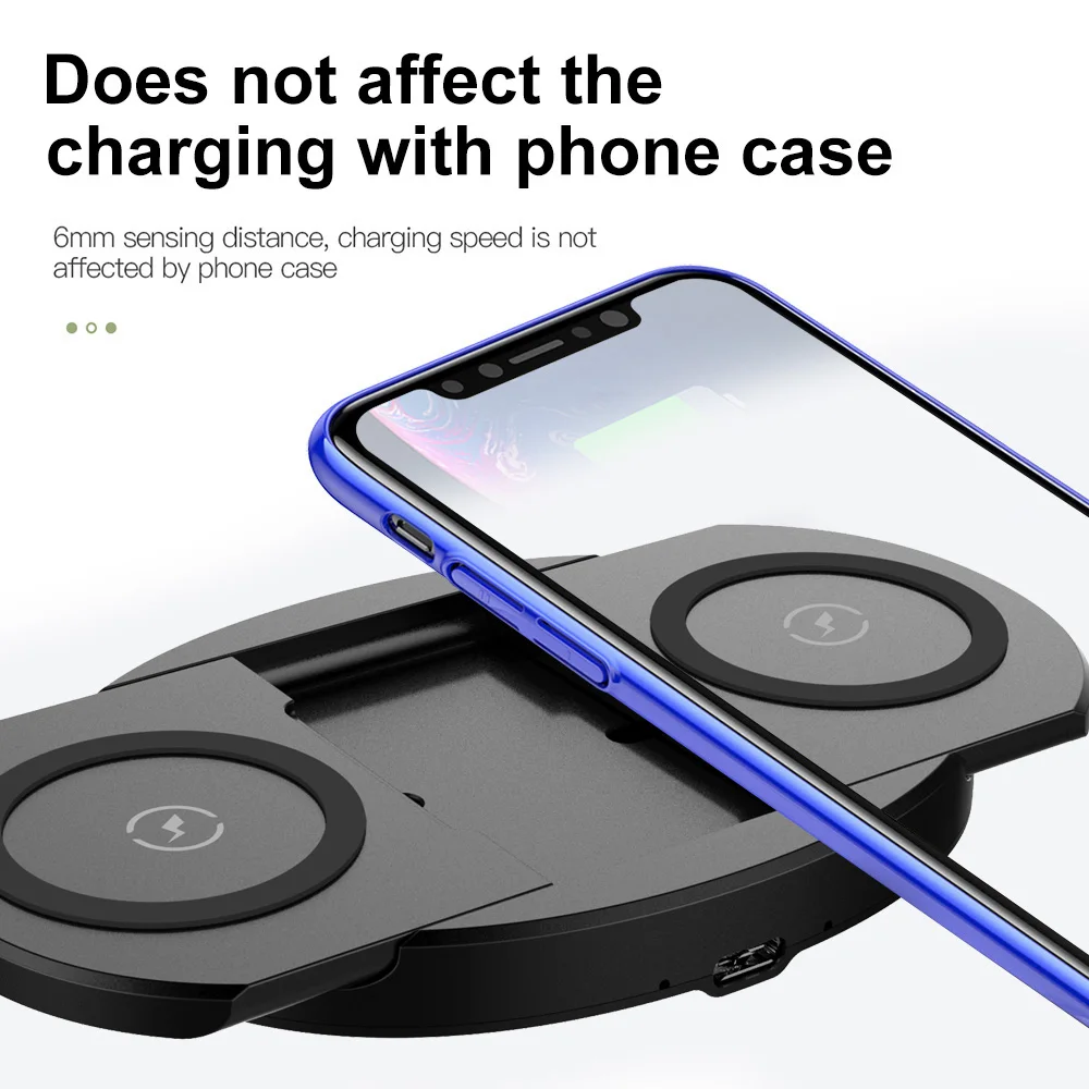 Беспроводное зарядное устройство FDGAO 20 Вт для iPhone 11 Pro Max X XS XR 8 Airpods 10 двойная
