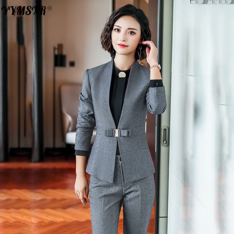 New Professional Suit Pants High Quality Work Clothes Office Suits Autumn and Winter Temperament Ladies Jacket Casual Trousers