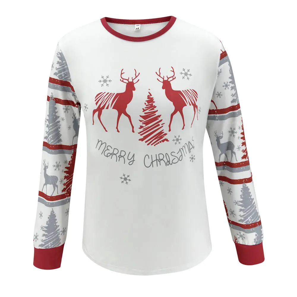 Рождественские пижамы для всей семьи комплекты забавные рождественские топы с