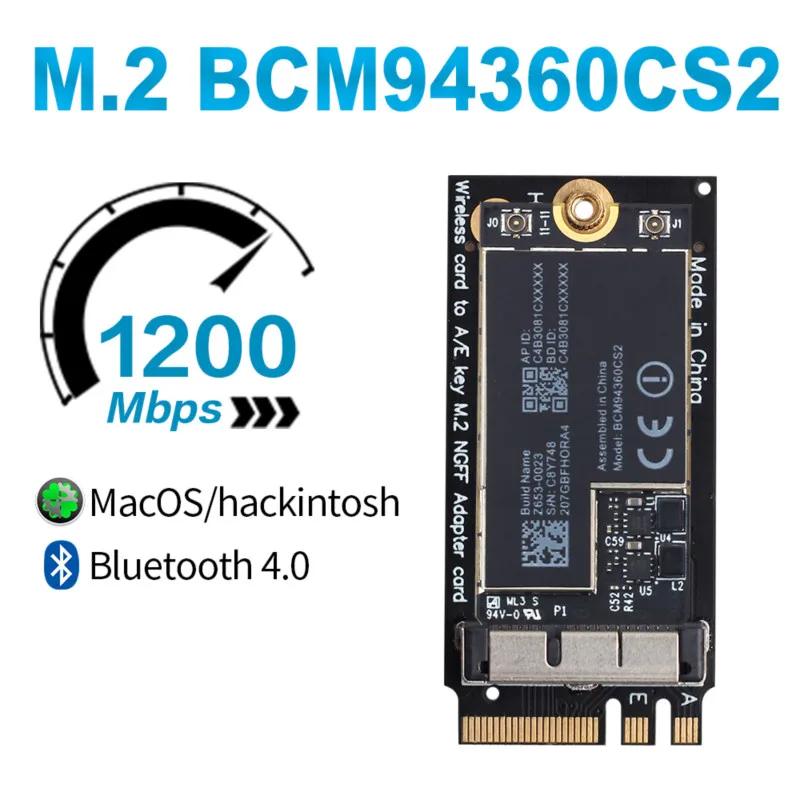 1200 Мбит/с BCM94360CS2 беспроводная Wifi карта Bluetooth 4 0 802.11ac Hackintosh MacOS Для Air 11 &quotA1465 13&quot A1466