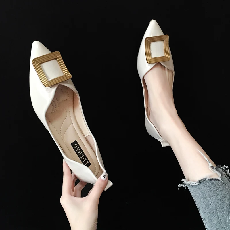 

All-Match Shoes Woman Flats Autumn Modis Casual Female Sneakers Pointed Toe Shallow Mouth Dress Fall 2021 Comfortable Summer Boa