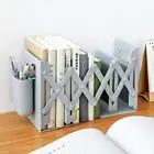 Выдвижная Подставка для книг, регулируемая расширяемая настольная металлическая полка для книг, органайзер, стеллаж для хранения