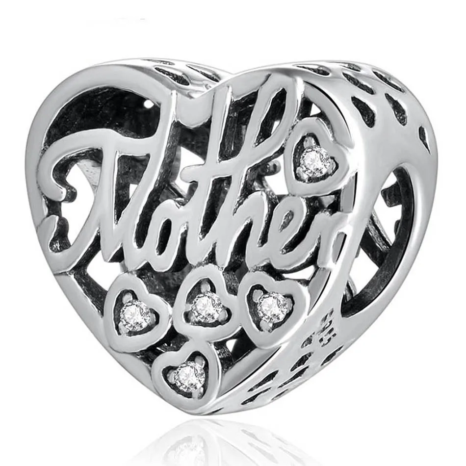 

Аутентичные S925 Серебряные Бусины DIY Ювелирные изделия мать и сын Бонд Шарм Подходит Для женского браслета браслет для девушки подарок прозр...