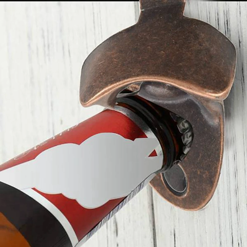 Juego de abridor de botellas de cerveza r&uacute;stico montado en la pared, aspecto Vintage con tornillos de montaje para cocina, cafeter&iacute;a y bares, paquete de 50 Uds.-2