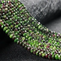 fashion green and red chalcedony natural stone jades stones 5x8mm abacus faceted beads loose diy special jewelry b157
