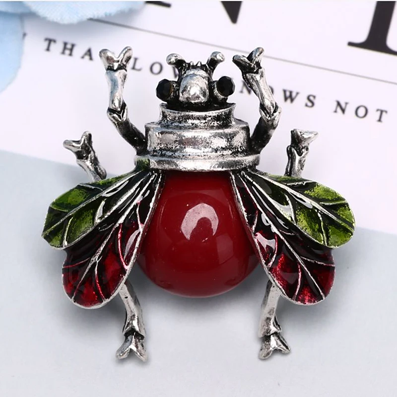 Мужские классические насекомых пчелы Винтажная Брошь Стразы Броши красная пчела