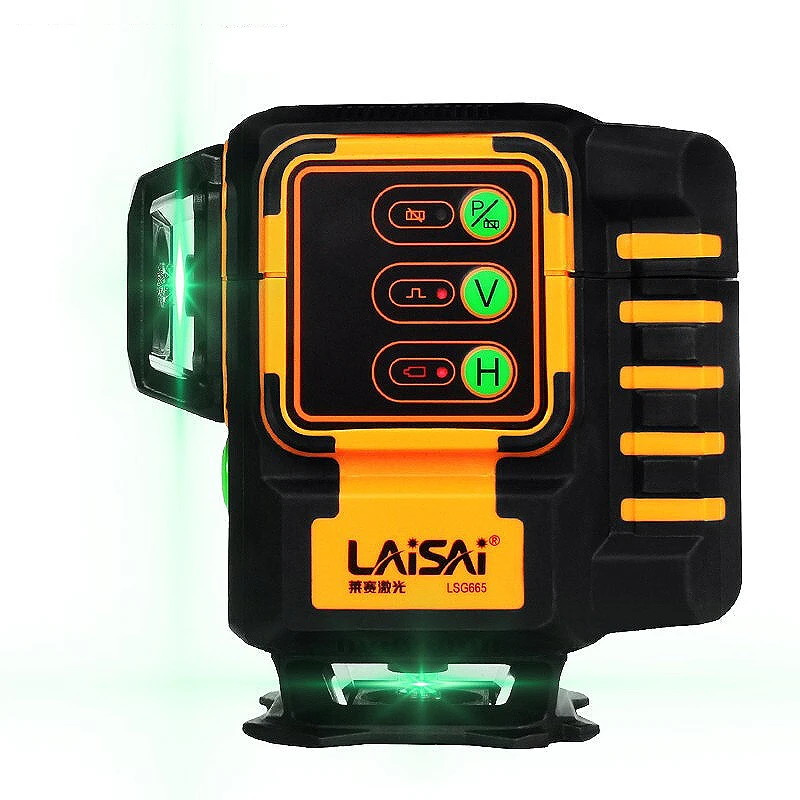 Лазерный уровень LAISAI 3D на 360 градусов 12 линий зеленый лазер самовыравнивающийся
