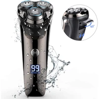 mens smart electric shaver beard razor led display 3 head shaving ipx7 waterproof pop up hair trimmer rechargeable for men gift